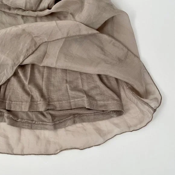 Tendenze Flowy Silk Sleeveless Tank Top Lace Detail Made In Italy, Size M - Picture 5 of 7